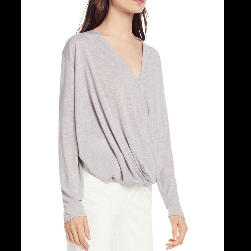 Bella Luxx Oatmeal Wrap Long-Sleeve Tee